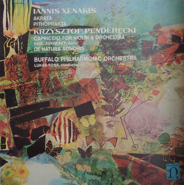 Iannis Xenakis / Krzysztof Penderecki , Buffalo Philharmonic Orchestra , Lukas Foss - Akrata, Pithoprakta / Capriccio For Violin & Orchestra, De Natura Sonoris | Nonesuch (H-71201) Iannis Xenakis / Krzysztof Penderecki , Buffalo Philharmonic Orchestra , Lukas Foss - Akrata, Pithoprakta / Capriccio For Violin & Orchestra, De Natura Sonoris | Nonesuch (H-71201)