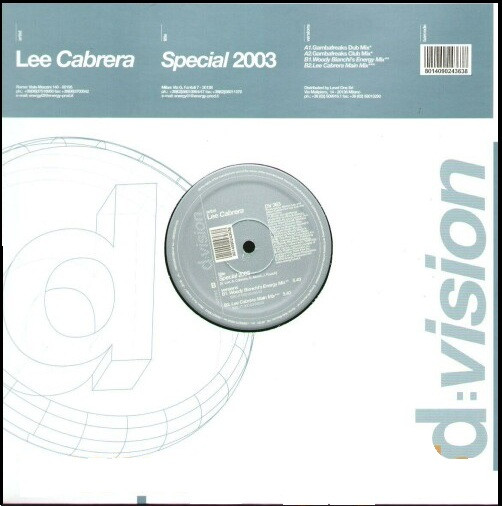 Lee Cabrera - Special 2003 (The Remixes) | D:vision Records (DV 363)