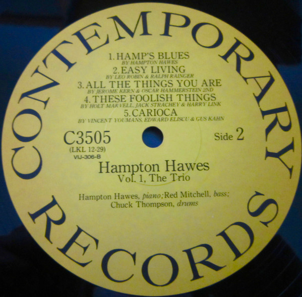 Hampton Hawes Trio - Hampton Hawes Trio, Vol. 1 | Contemporary Records (VIJ-306) - 3
