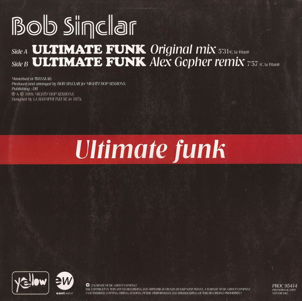 Bob Sinclar - Ultimate Funk | Warner Bros. Records (PROC 95414) - 2 Bob Sinclar - Ultimate Funk | Warner Bros. Records (PROC 95414) - 2