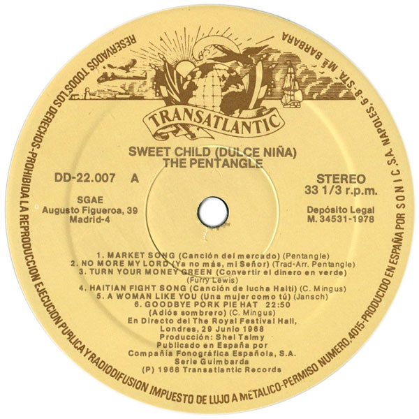 Pentangle - Sweet Child = Dulce Niña | Transatlantic Records (DD-22007/8) - 4