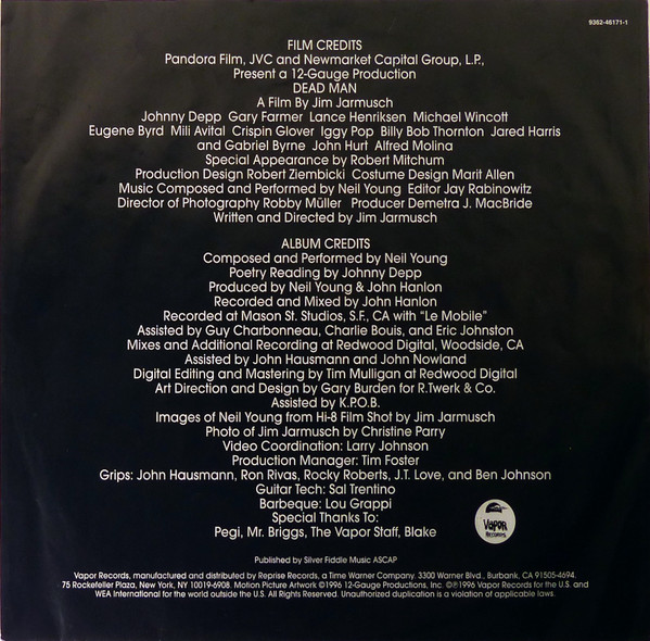 Neil Young - Dead Man (Original Motion Picture Soundtrack) | Vapor Records (9362-46171-1) - 3