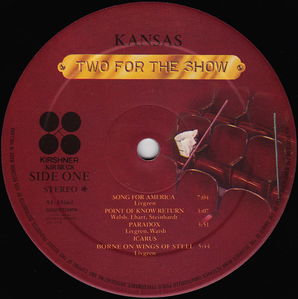 Kansas - Two For The Show | Kirshner (KIR 88328) - 4 Kansas - Two For The Show | Kirshner (KIR 88328) - 4