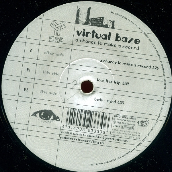Virtual Baze - A Chance To Make A Record | Fire Recordings (DMDFIRE124MS)