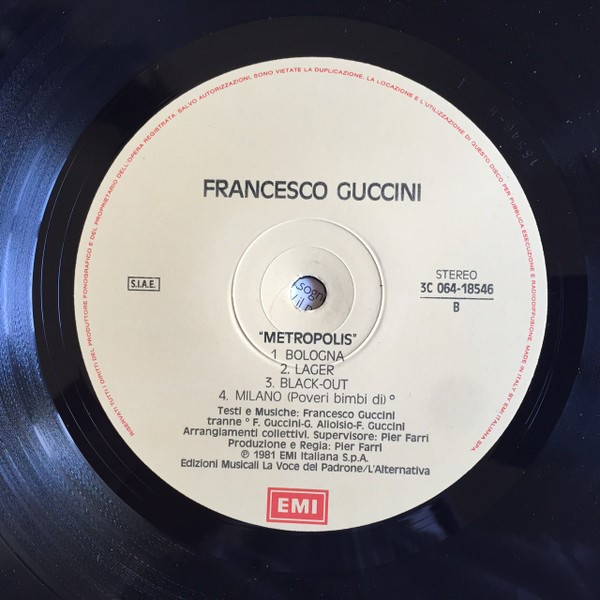 Francesco Guccini - Metropolis | EMI (3C 064-18546) - 2