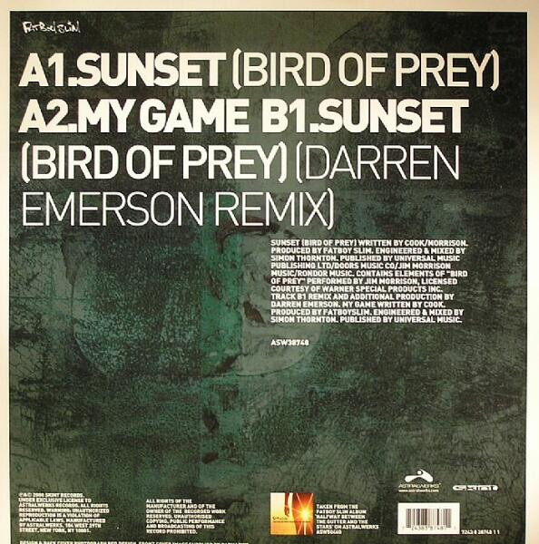 Fatboy Slim - Sunset (Bird Of Prey) | Astralwerks (ASW 38748) - 2 Fatboy Slim - Sunset (Bird Of Prey) | Astralwerks (ASW 38748) - 2