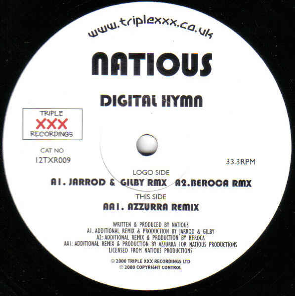 Natious - Digital Hymn | Triple XXX Recordings (12TXR009) - main
