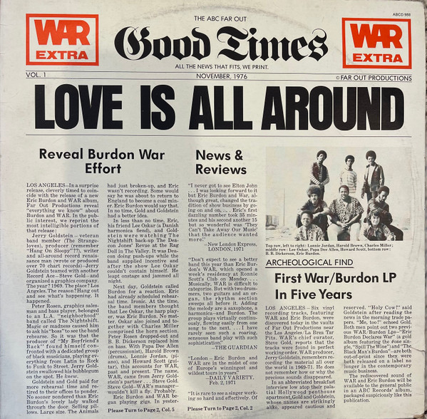 Eric Burdon & War - Love Is All Around | ABC Records (ABCD-988)