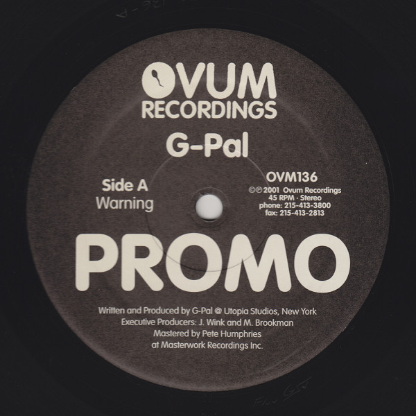 G-Pal - Warning | Ovum Recordings (OVM136)