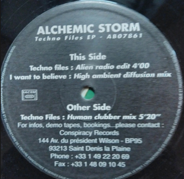 Alchemic Storm - Techno Files EP | Conspiracy Records (AB07861)