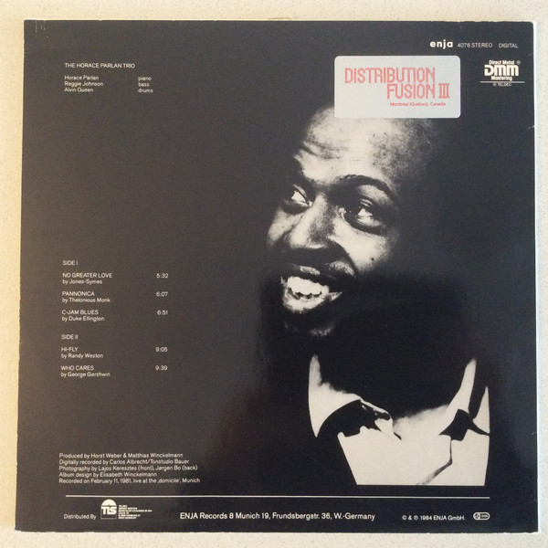 Horace Parlan Trio - Pannonica | Enja Records (enja 4076) - 2