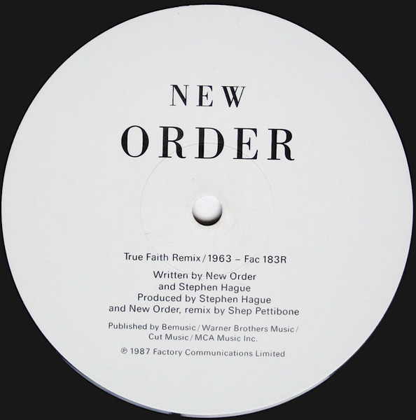 New Order - True Faith Remix | Factory (Fac 183R) - 3