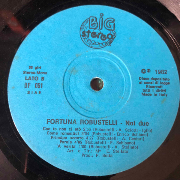 Fortuna Robustelli - Noi Due | Big Stereo Record (BF 051) - 3