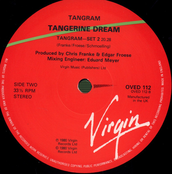 Tangerine Dream - Tangram | Virgin (OVED 112) - 4