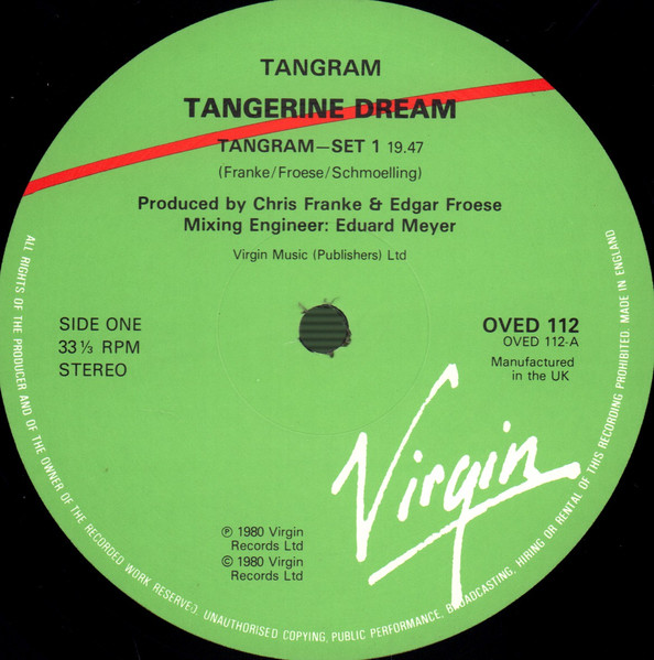 Tangerine Dream - Tangram | Virgin (OVED 112) - 3
