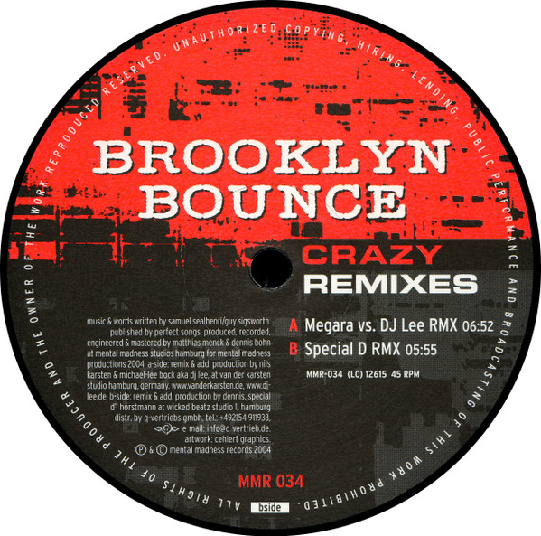 Brooklyn Bounce - Crazy (Remixes) | Mental Madness (MMR-034) Brooklyn Bounce - Crazy (Remixes) | Mental Madness (MMR-034)