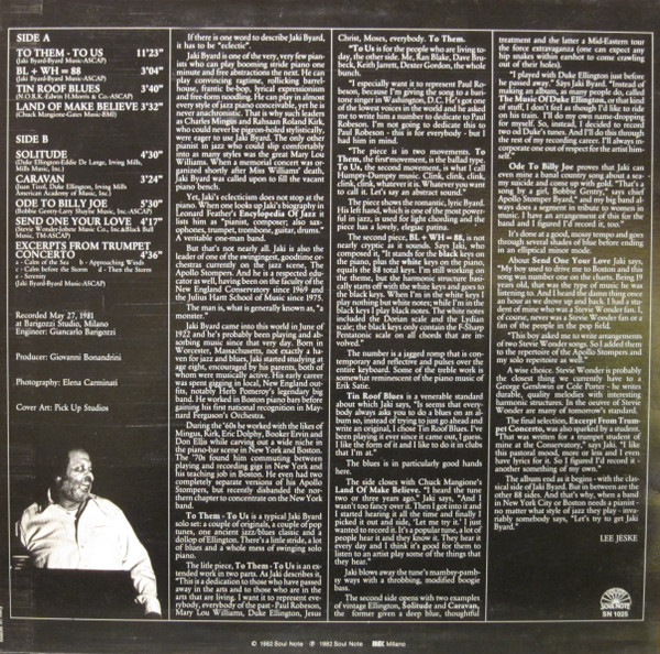 Jaki Byard - To Them - To Us | Soul Note (SN 1025) - 2