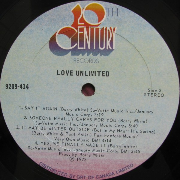 Love Unlimited - Under The Influence Of... Love Unlimited | 20th Century Records (9209-414) Love Unlimited - Under The Influence Of... Love Unlimited | 20th Century Records (9209-414)