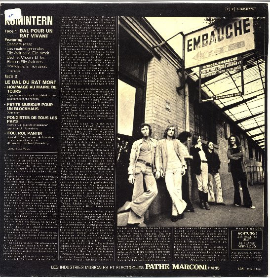 Komintern - Le Bal Du Rat Mort | Harvest (2C 062-11 774) - 2