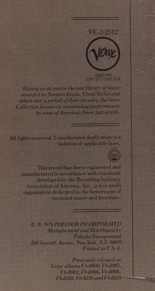 Charlie Parker - The Verve Years (1950-51) | Verve Records (VE-2-2512) - 4
