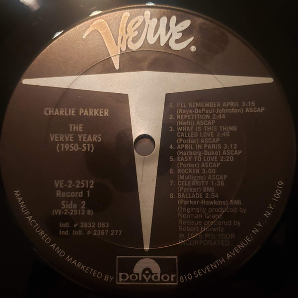 Charlie Parker - The Verve Years (1950-51) | Verve Records (VE-2-2512) - 3