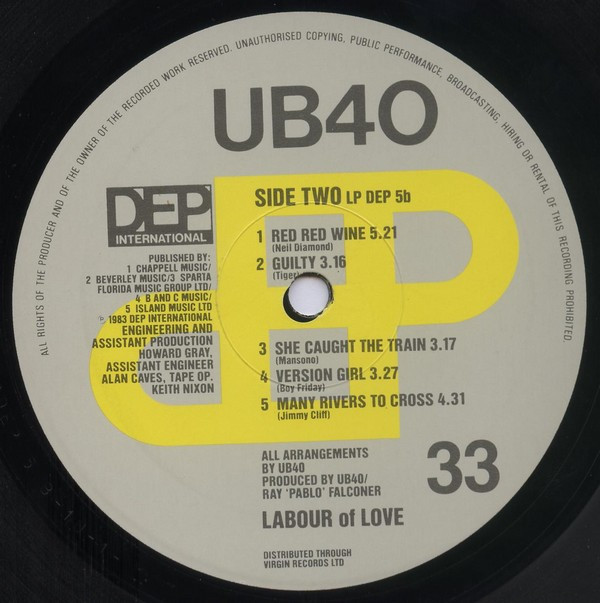 UB40 - Labour Of Love | DEP International (LP DEP 5) - 4