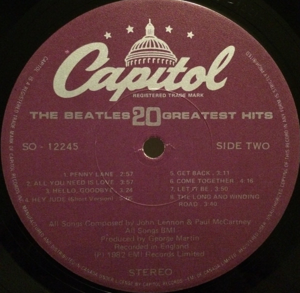 The Beatles - 20 Greatest Hits [Vinyl] | Capitol Records (SO 12245) - 4