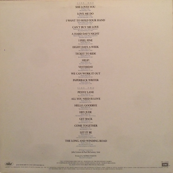 The Beatles - 20 Greatest Hits [Vinyl] | Capitol Records (SO 12245) - 2
