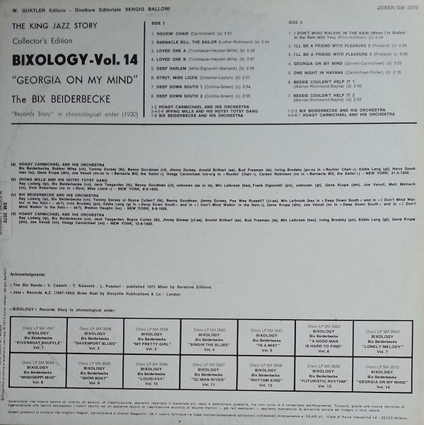 Bix Beiderbecke - Bixology "Georgia On My Mind" | Joker (SM 3570) - 2