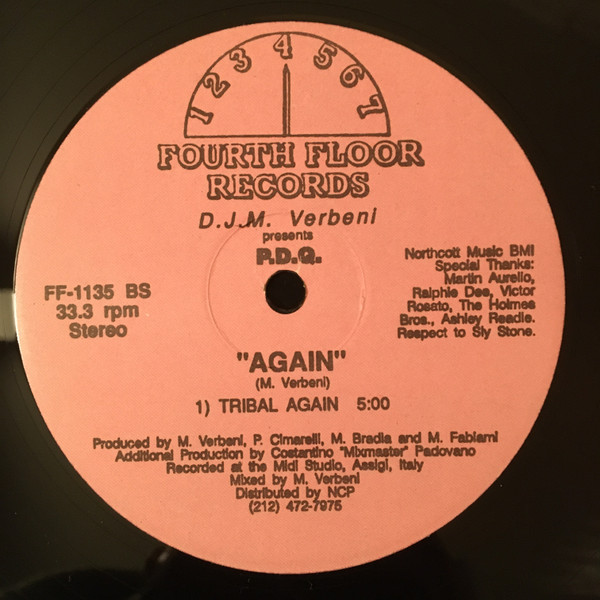 Maurizio Verbeni Presents P.D.Q. - Again | Fourth Floor Records (FF-1135) - 2