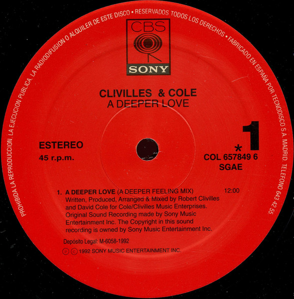 Clivillés & Cole - A Deeper Love (A Deeper Feeling Mix) | CBS/Sony (COL 657849 6) - 3 Clivillés & Cole - A Deeper Love (A Deeper Feeling Mix) | CBS/Sony (COL 657849 6) - 3