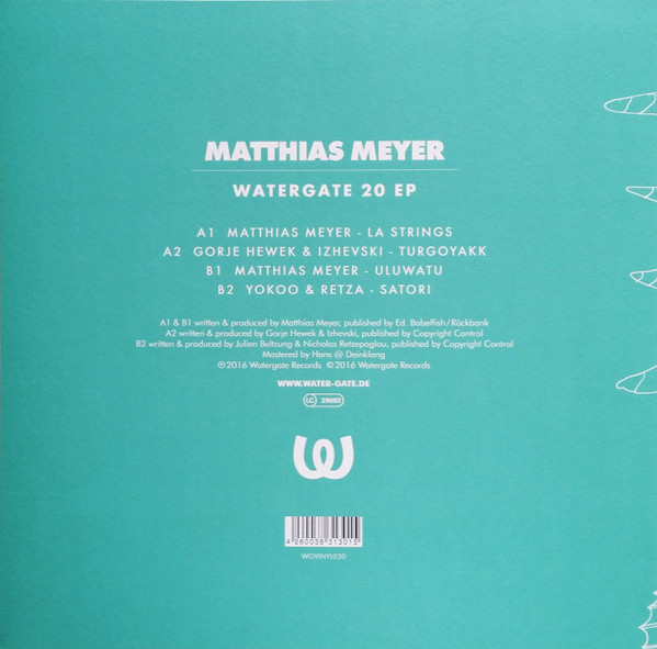 Matthias Meyer - Watergate 20 EP | Watergate Records (WGVINYL030) - 2 Matthias Meyer - Watergate 20 EP | Watergate Records (WGVINYL030) - 2