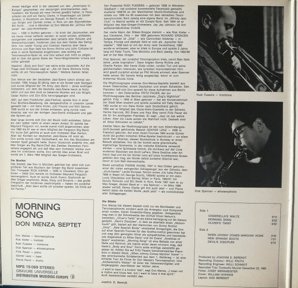 Don Menza - Morning Song | MPS Records (MPS 15 069) - 2 Don Menza - Morning Song | MPS Records (MPS 15 069) - 2