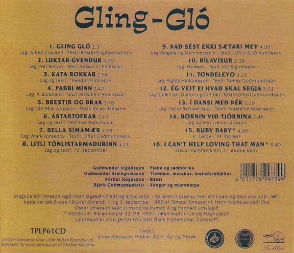 Björk Guðmundsdóttir & Tríó Guðmundar Ingólfssonar - Gling-Gló | One Little Indian (TPLP61CD) - 2