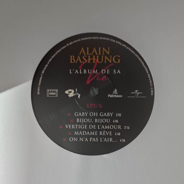 Alain Bashung - L'album De Sa Vie | Label Panthéon (539 949 7) - 3 Alain Bashung - L'album De Sa Vie | Label Panthéon (539 949 7) - 3