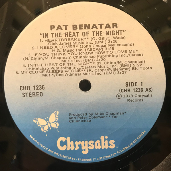 Pat Benatar - In The Heat Of The Night | Chrysalis (CHR-501236) - 3 Pat Benatar - In The Heat Of The Night | Chrysalis (CHR-501236) - 3