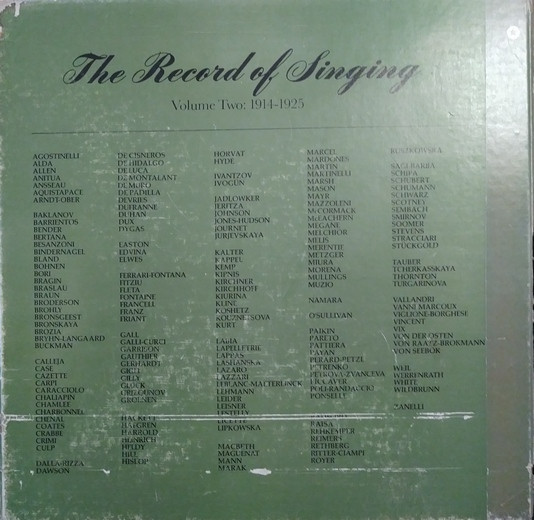 Various - The Record Of Singing - Volume Two: 1914 - 1925 | His Master's Voice (RLS 743) - 2