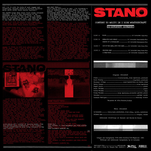 Stano - Content To Write In I Dine Weathercraft [DJ Sotofett Remakes] | All City Records (ACSR12x1x2) - 2