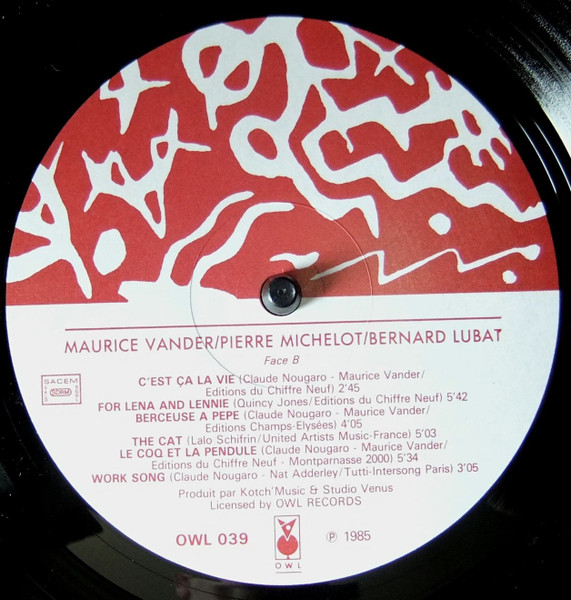 Maurice Vander / Pierre Michelot / Bernard Lubat - Vander Michelot Lubat | Owl Records (OWL 039) - 3 Maurice Vander / Pierre Michelot / Bernard Lubat - Vander Michelot Lubat | Owl Records (OWL 039) - 3