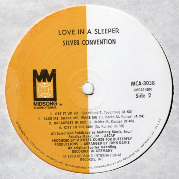 Silver Convention - Love In A Sleeper | Midsong International (MCA-3038) - 4