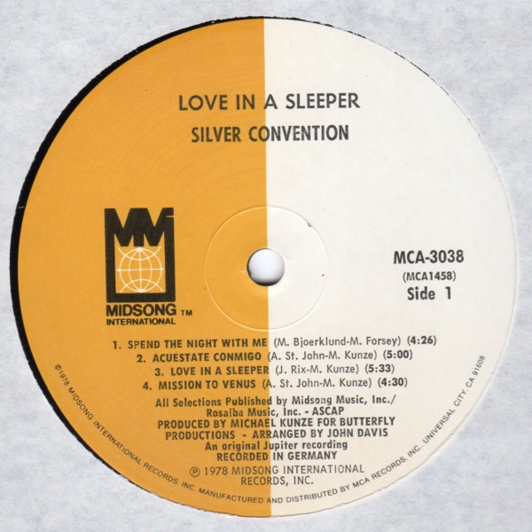 Silver Convention - Love In A Sleeper | Midsong International (MCA-3038) - 3