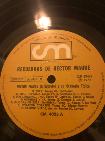 Héctor Mauré - Recuerdos De | Coleccion Musical (XLD 39409) - 3