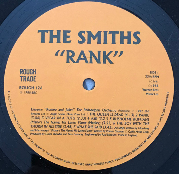 The Smiths - Rank | Rough Trade (ROUGH 126) - 4