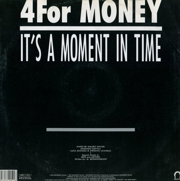 4 For Money - It's A Moment In Time | Discomagic Records (MIX 413) - 2