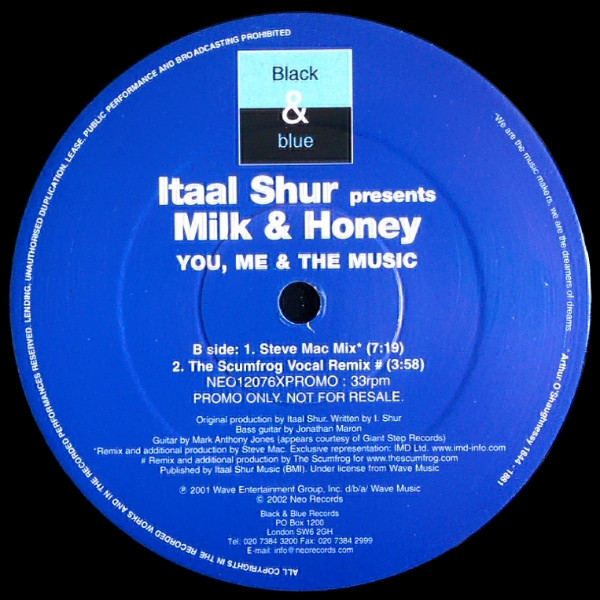 Itaal Shur Presents Milk & Honey - You, Me & The Music | Black & Blue (NEO12076XPROMO) - 3