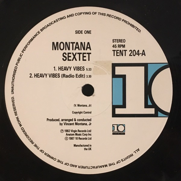 Montana Sextet - Heavy Vibes | 10 Records (TENT 204) - 3