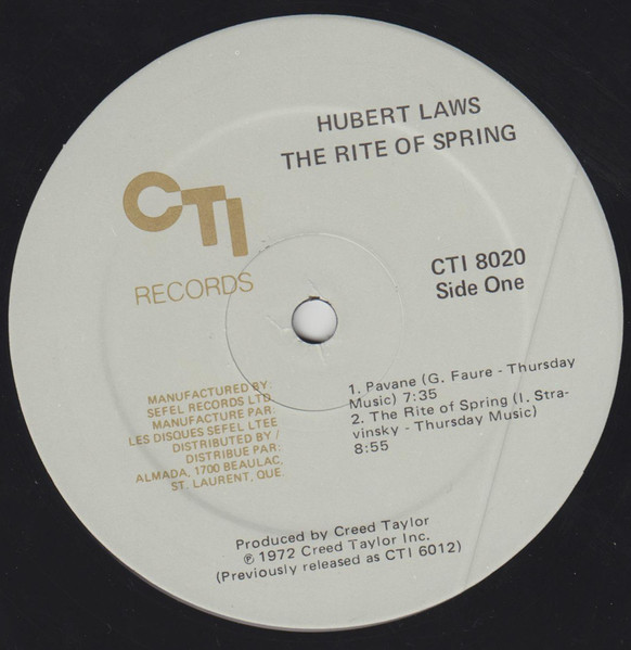 Hubert Laws - The Rite Of Spring [Vinyl] | CTI Records (CTI 8020) - 3