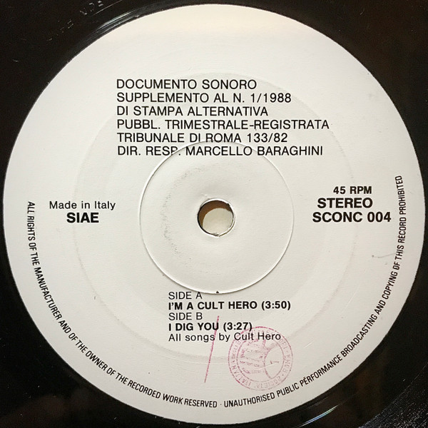 Cult Hero - I'm A Cult Hero | Stampa Alternativa (SCONC 004) - main