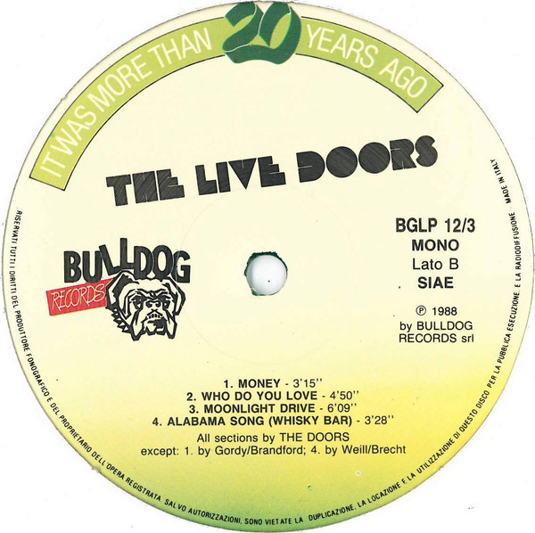 The Doors - The Live Doors - U.S.A March 1967 | Bulldog Records (BG 0123) - 4