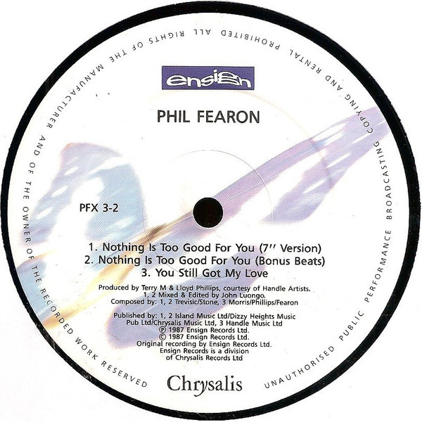 Phil Fearon - Nothing Is Too Good For You | Chrysalis (PFX 3) - 4